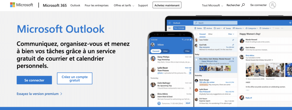 page accueil outlook.com